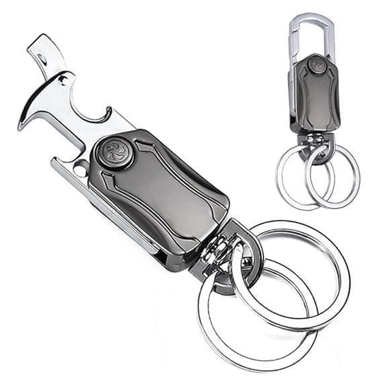 5 IN 1 Heavy Duty Dual Ring Multifunction Keychain with Cutter