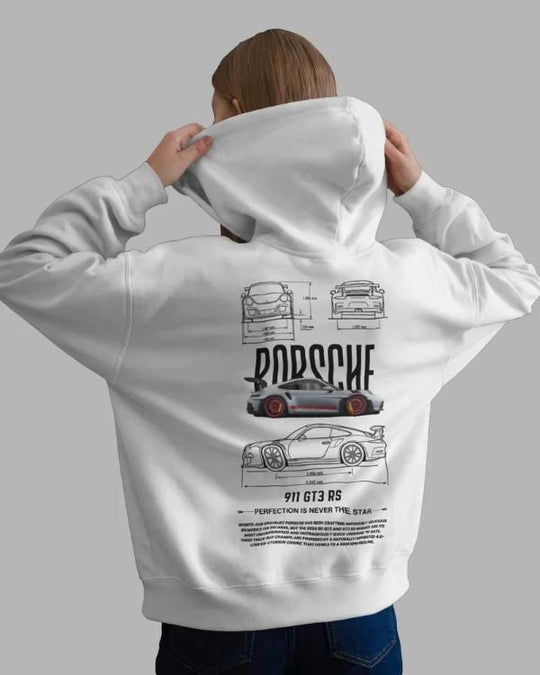 Men's Graphic Print white Hooide