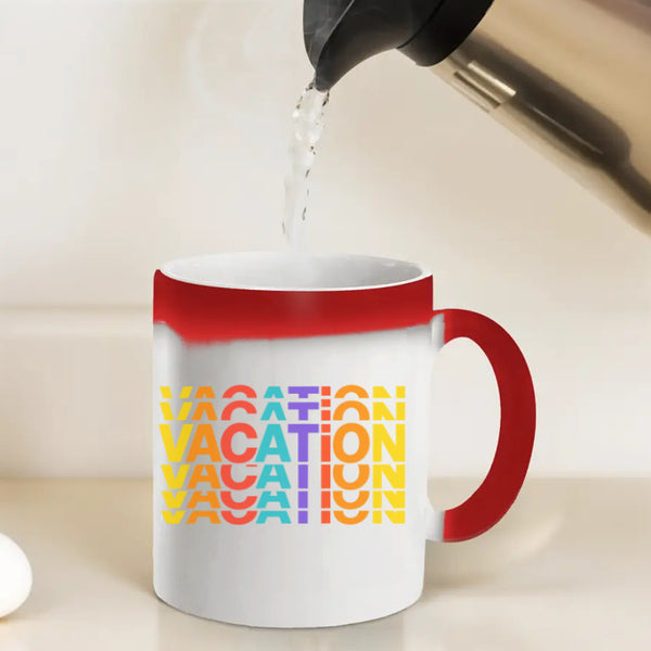 Colorful Vacation Typography Coffee Mug – Retro Travel Design