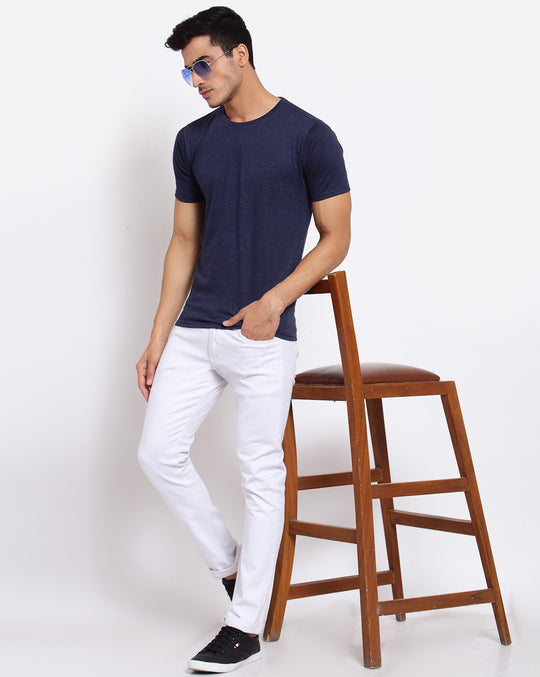 Men Solid Round Neck T-Shirt