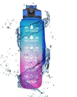 Sports Water bottle 1L Water Bottle with time markings Gym Bottle BPA