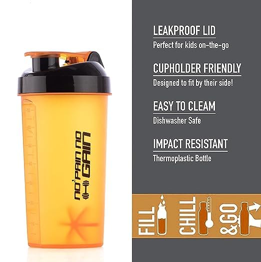 Compact Gym Shaker Bottle, Shaker Bottles for Protein Shake, Bpa Free Material