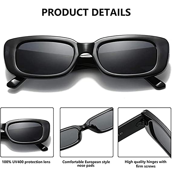 Unisex Rectangle Shape Sunglasses