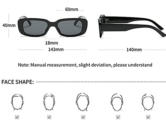 Unisex Rectangle Shape Sunglasses