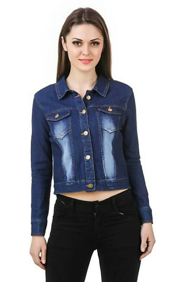 Women's Denim Solid Jacket