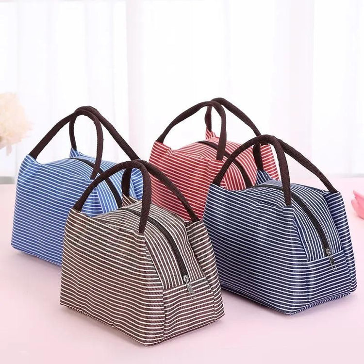 Waterproof Nylon Zipper Portable Oxford Lunch Bag for Women