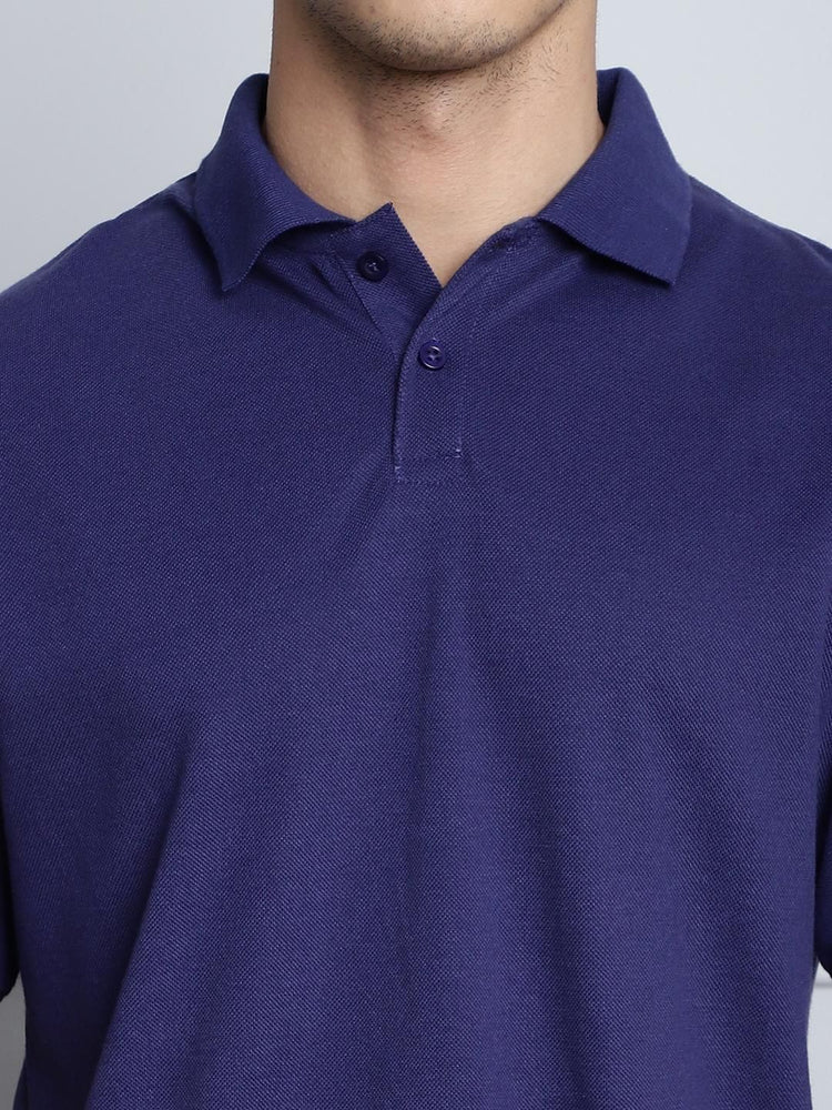 Door 74 Mens Solid Navy Color Oversize Polo Tshirt